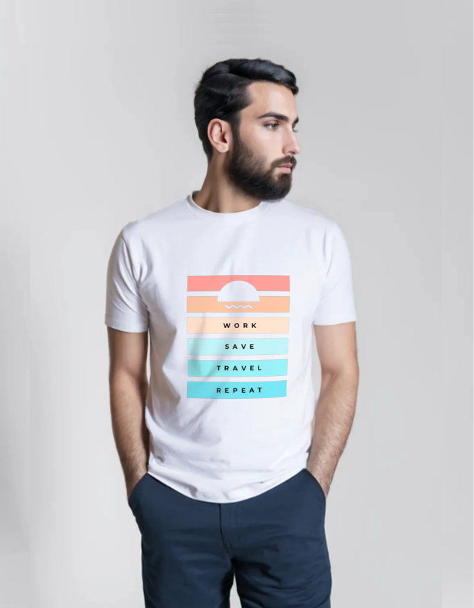 Work Save Travel Repeat – Wanderlust T-Shirt