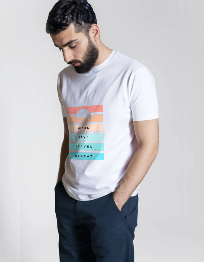 Work Save Travel Repeat – Wanderlust T-Shirt