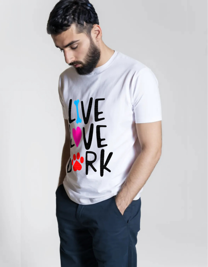Live Love Bark – Dog Lovers T-Shirt