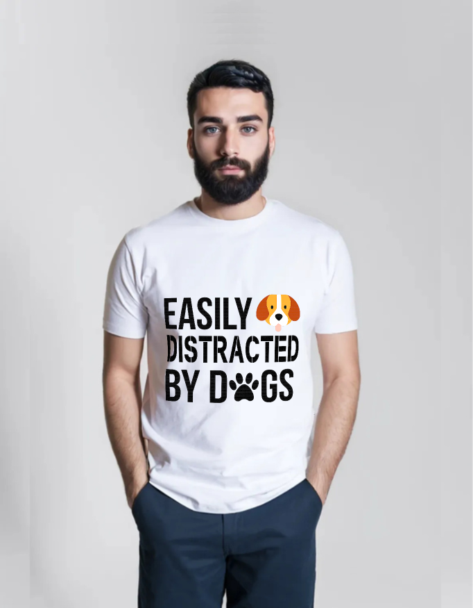 Easily Distracted by Dogs T-Shirt – Dog Lovers Tee