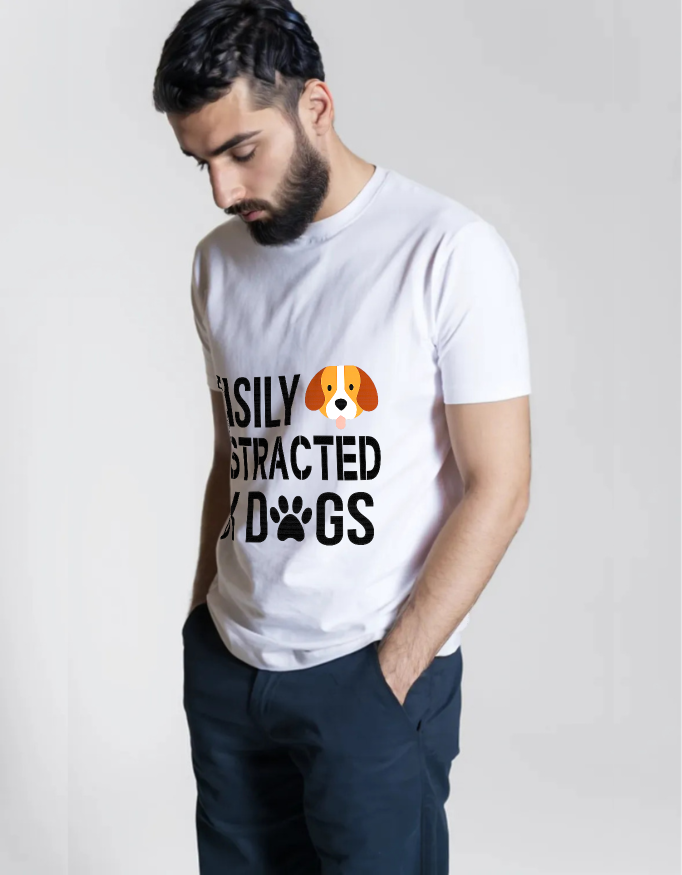 Easily Distracted by Dogs T-Shirt – Dog Lovers Tee
