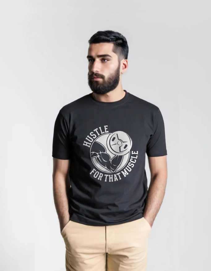 Hustle for That Muscle – Hardcore Gym T-shirt
