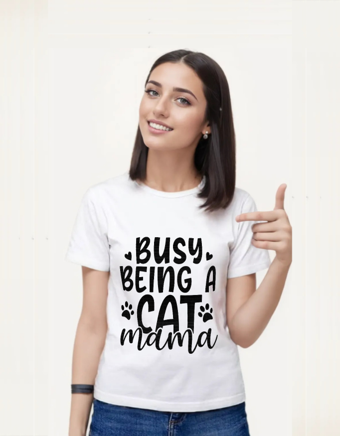Busy Being a Cat Mama T-Shirt – Cat Tee for Proud Cat Mama