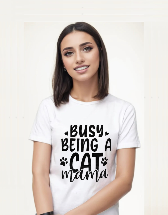 Busy Being a Cat Mama T-Shirt – Cat Tee for Proud Cat Mama