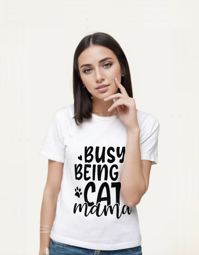 Busy Being a Cat Mama T-Shirt – Cat Tee for Proud Cat Mama