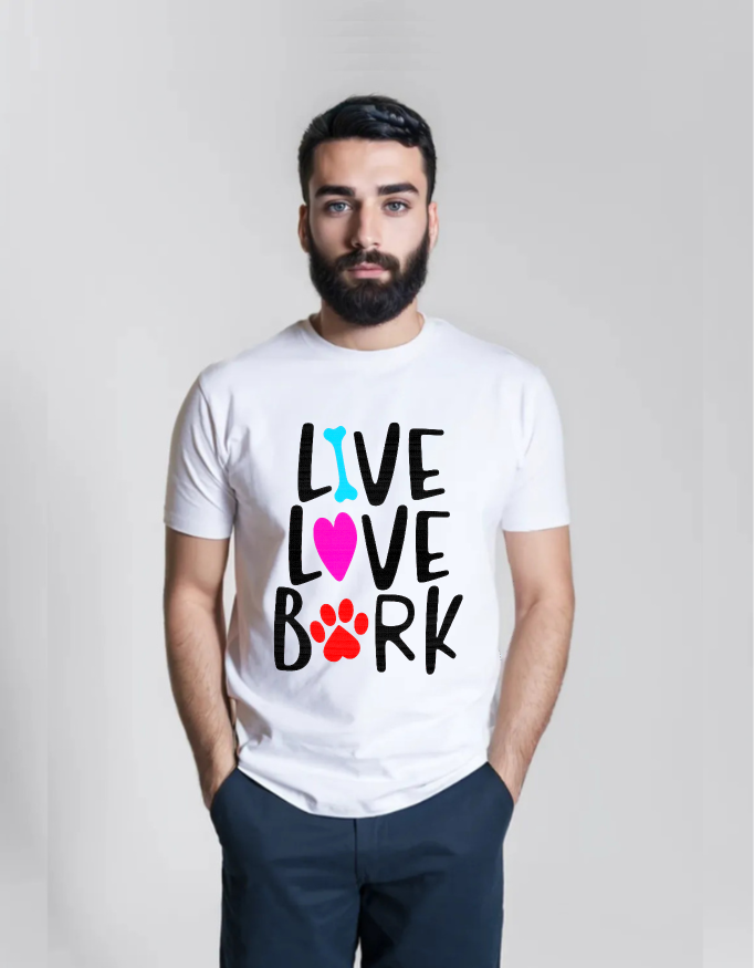 Live Love Bark – Dog Lovers T-Shirt
