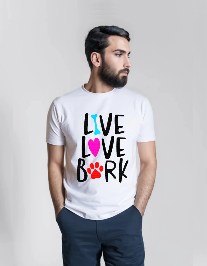 Live Love Bark – Dog Lovers T-Shirt