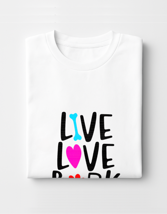 Live Love Bark – Dog Lovers T-Shirt