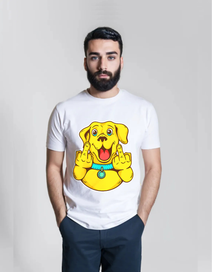 Funny Dog Middle Finger T-Shirt – Dog Lovers Tee