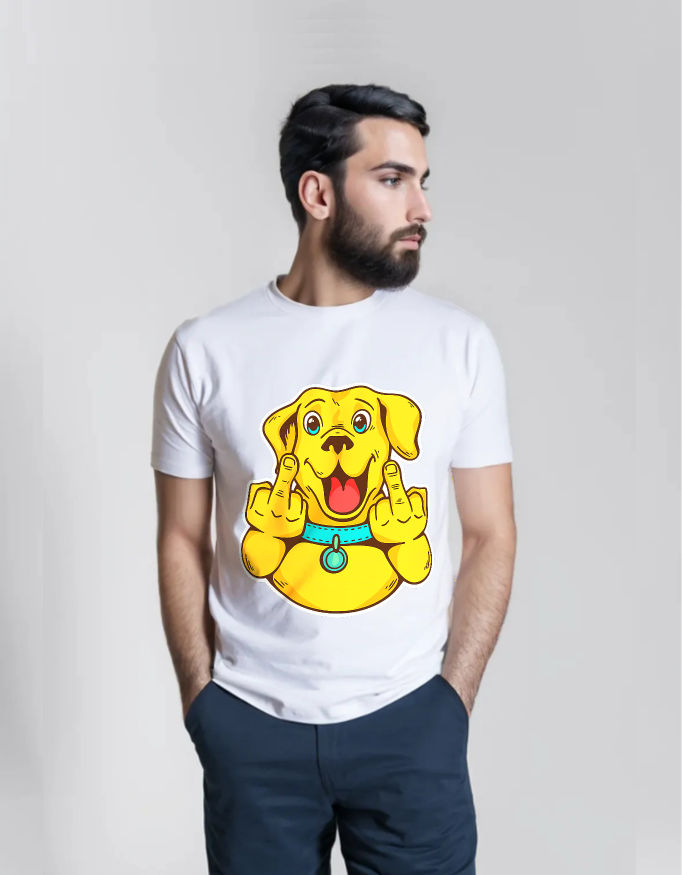Funny Dog Middle Finger T-Shirt – Dog Lovers Tee