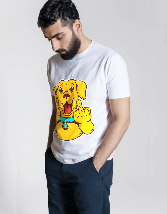 Funny Dog Middle Finger T-Shirt – Dog Lovers Tee